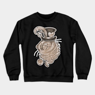 Ferret In Top Hat - White Outlined Version Crewneck Sweatshirt